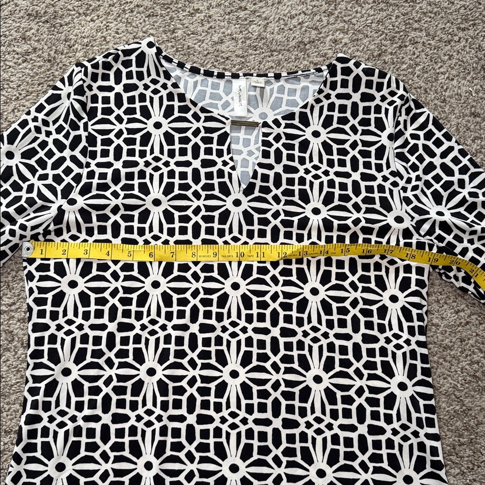 Tacera Women’s Black and White Long Sleeve Shift Dress Business Casual‎ Large - Picture 5 of 8